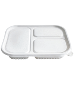 LIYI Disposable Lunch Box, 3-Compartment, 1000ml / 34oz, BPA-Free, 50 Pack