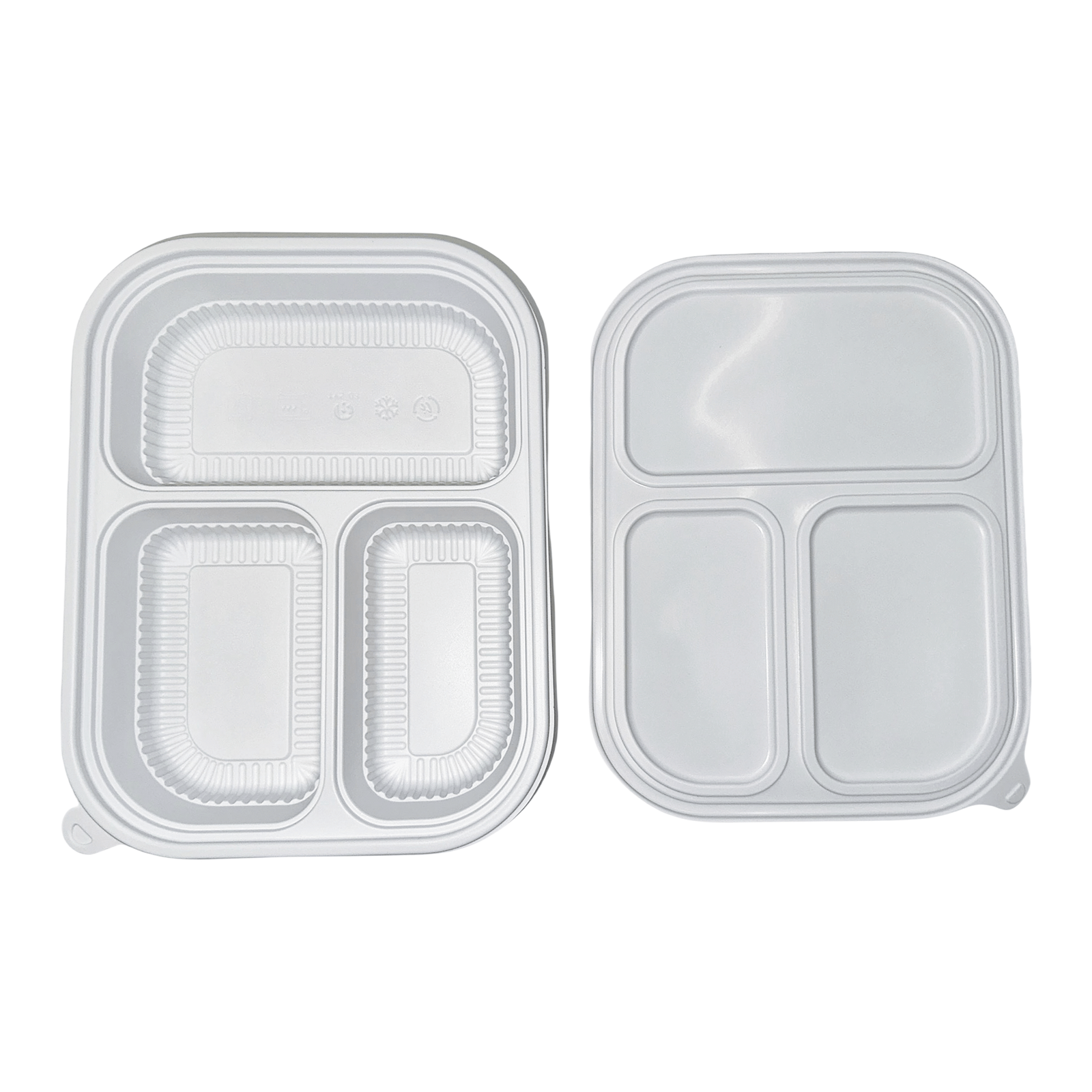 LIYI Disposable Lunch Box, 3-Compartment, 1000ml / 34oz, BPA-Free, 50 Pack - Image 3
