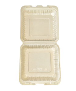 LIYI Disposable Hamburger Box, 8 Inch, Bamboo Fillers, 50 Pack