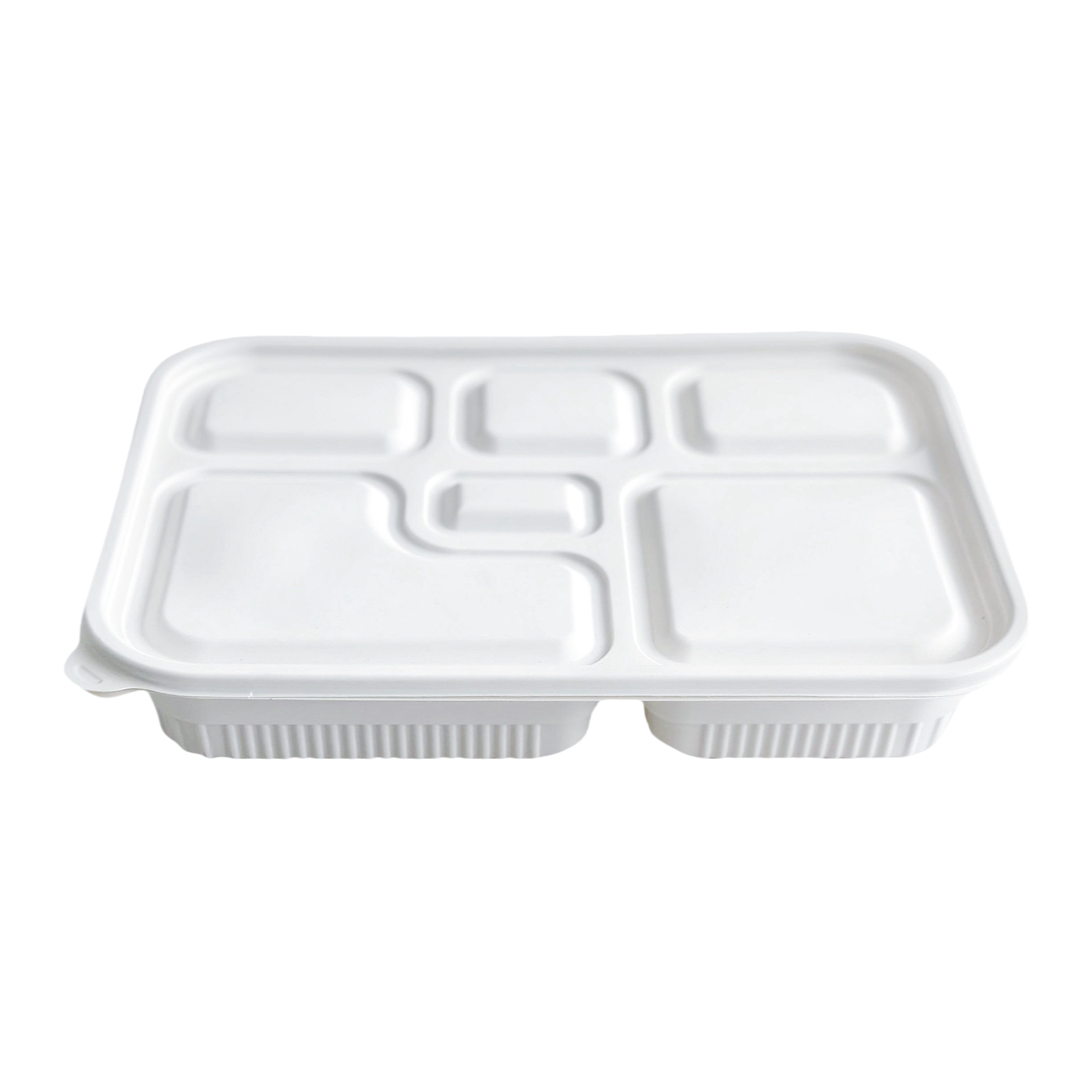 LIYI Disposable Lunch Box, 6-Compartment, 1350ml / 45oz, BPA-Free, 50 Pack