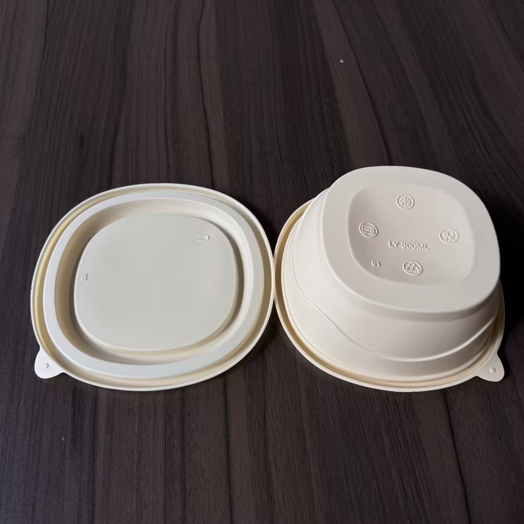 LIYI Disposable Bowl with Lid, 800ml / 27oz, BPA Free - Image 2