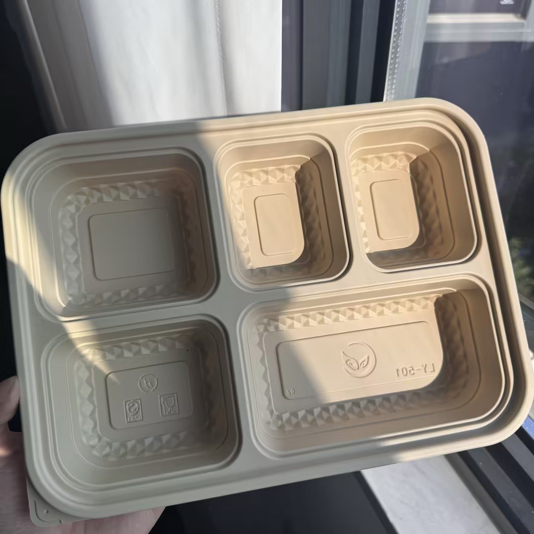 LIYI Disposable Lunch Box, 5-Compartment, 1000ml / 34oz, BPA-Free - Image 3