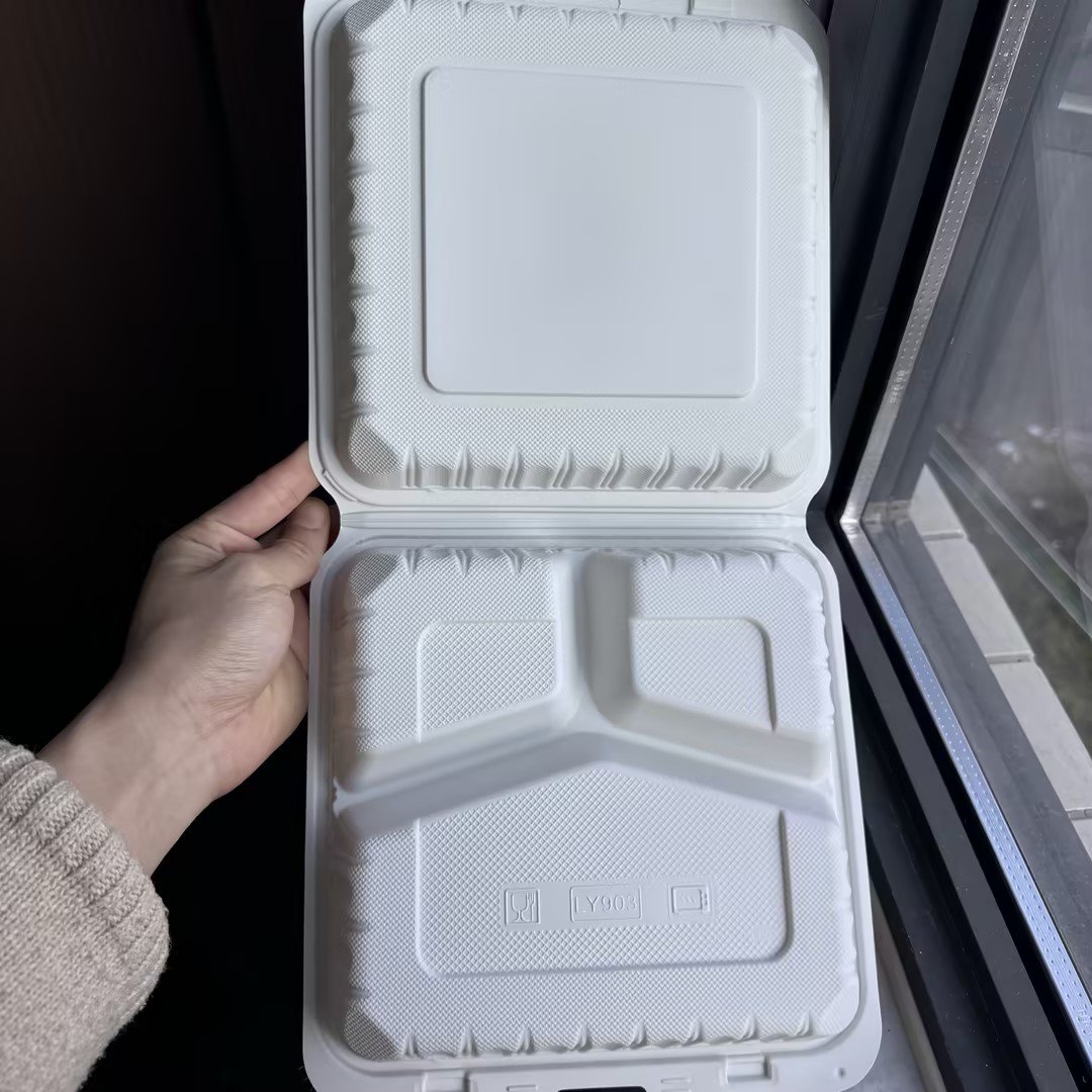 LIYI Disposable Clamshell, 8 Inch, 3-Compartment, BPA-Free - Image 2