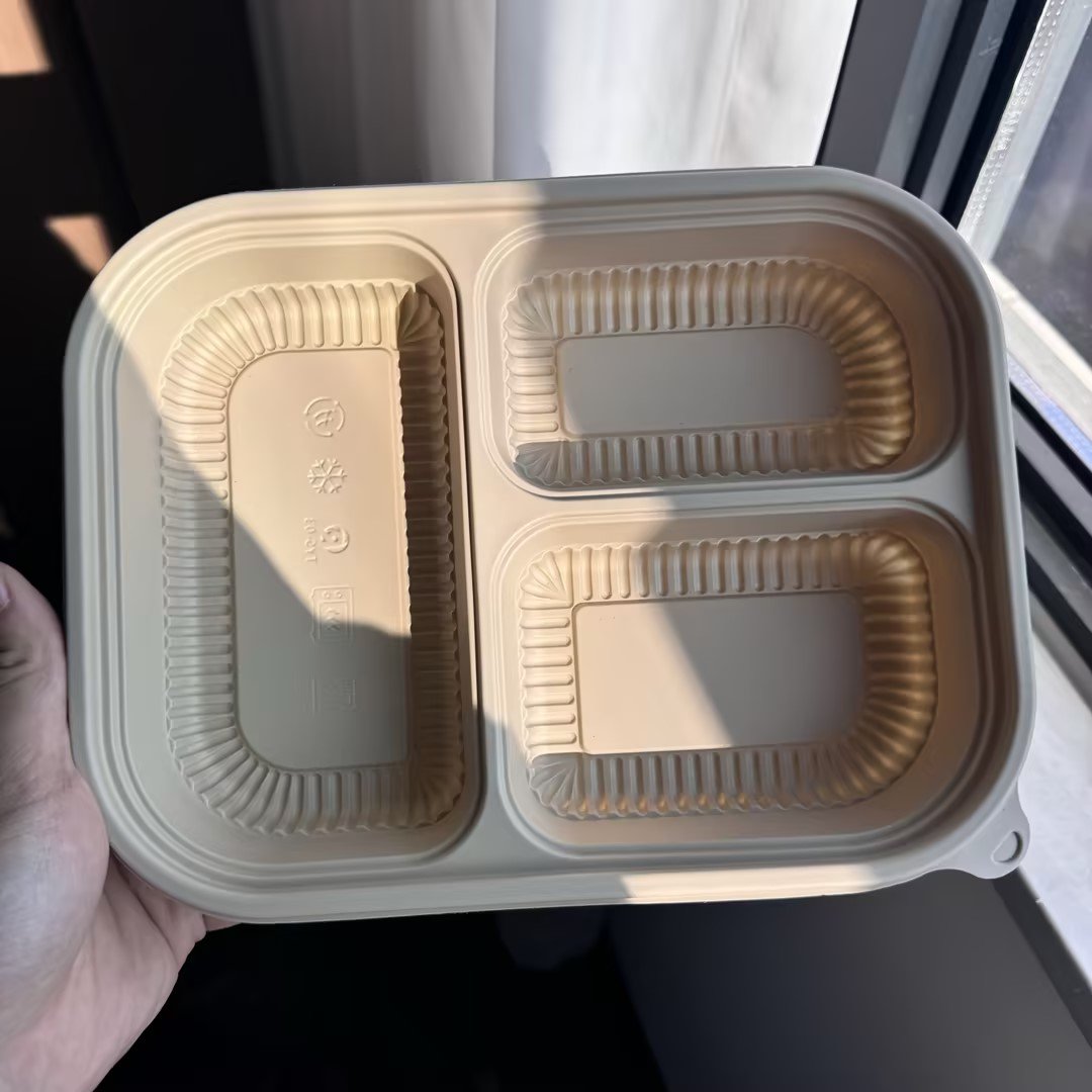 LIYI Disposable Lunch Box, 3-Compartment,1000ml / 34oz, BPA-Free - Image 3