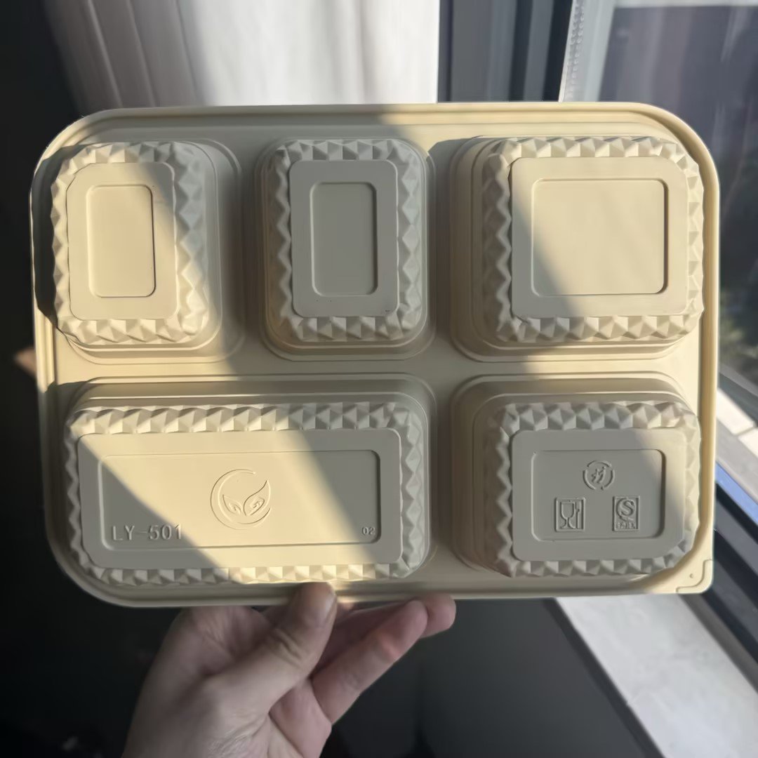 LIYI Disposable Lunch Box, 5-Compartment, 1000ml / 34oz, BPA-Free - Image 4