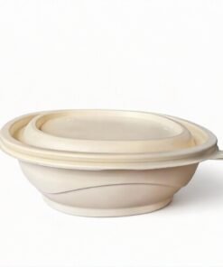 LIYI Disposable Bowl with Lid, 650ml / 22oz, BPA Free